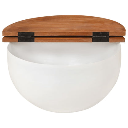 vidaXL Table basse blanc 50x27 cm en bois de récupération massif