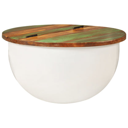 vidaXL Table basse blanc 50x27 cm en bois de récupération massif