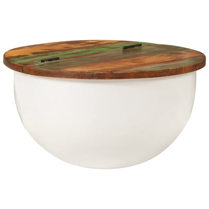 vidaXL Table basse blanc 50x27 cm en bois de récupération massif