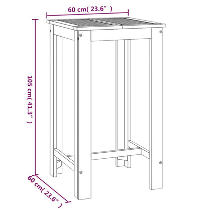 vidaXL Garten-Bartisch 60x60x105 cm Massivholz Akazie