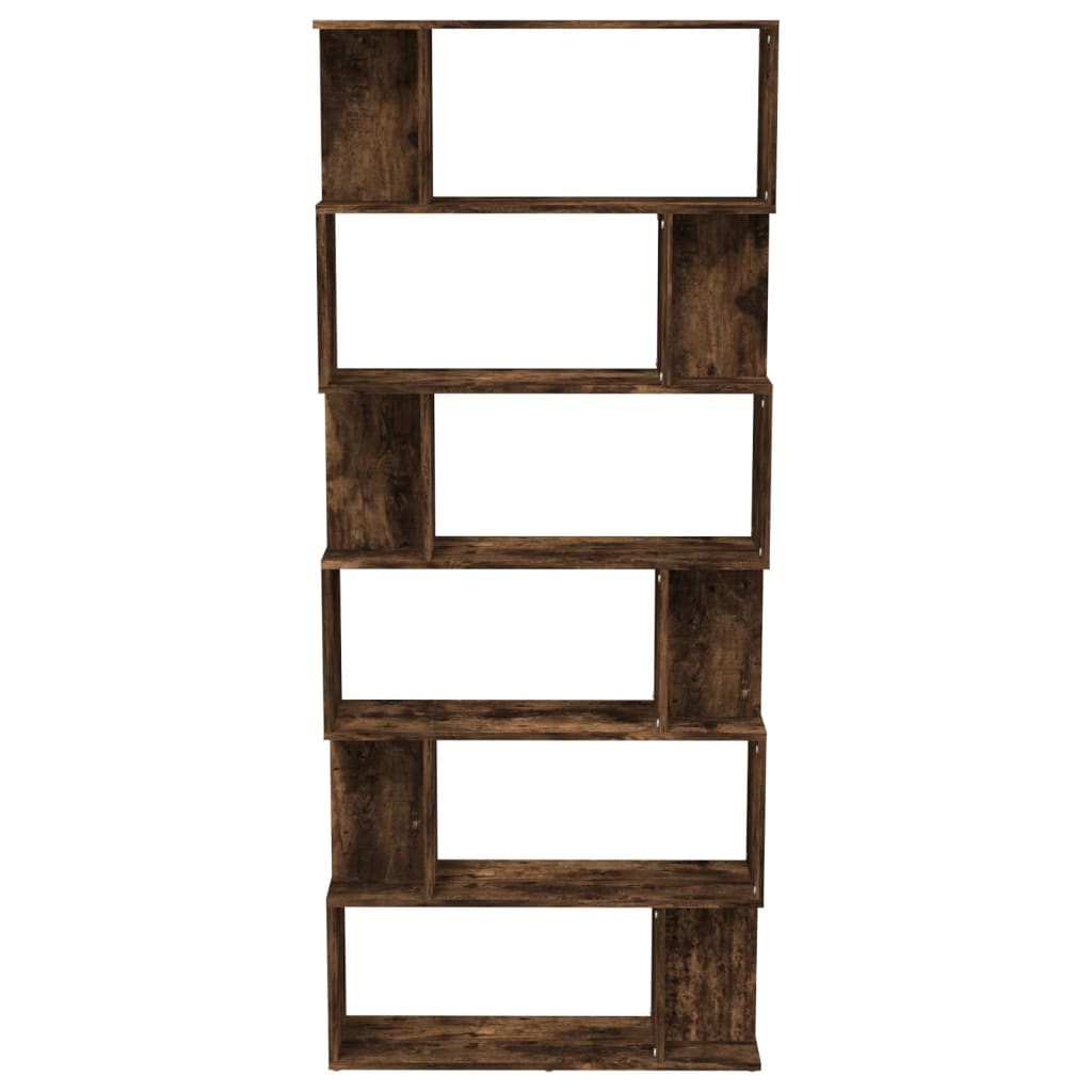 vidaXL Bücherregal/Raumteiler Räuchereiche 80x24x192 cm Holzwerkstoff