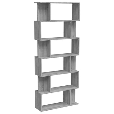 vidaXL Bücherregal/Raumteiler Grau Sonoma 80x24x192 cm Holzwerkstoff