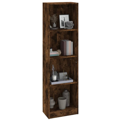 vidaXL Bücherregal 4 Fächer Räuchereiche 40x24x143 cm Holzwerkstoff