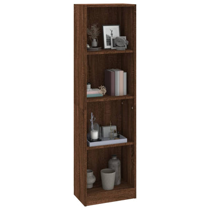 vidaXL Bücherregal 4 Fächer Braun Eichen-Optik 40x24x143 cm