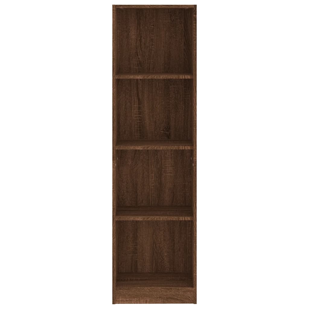 vidaXL Bücherregal 4 Fächer Braun Eichen-Optik 40x24x143 cm
