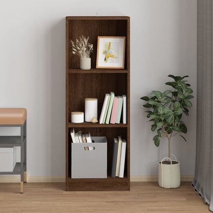 vidaXL Bücherregal 3 Fächer Braun Eichen-Optik 40x24x109 cm