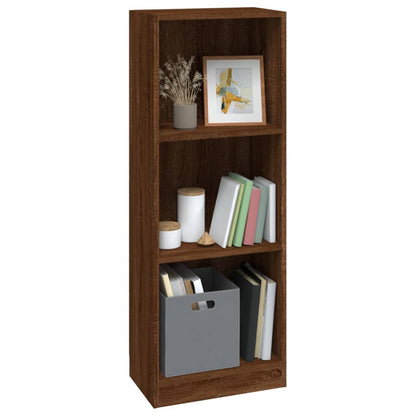 vidaXL Bücherregal 3 Fächer Braun Eichen-Optik 40x24x109 cm