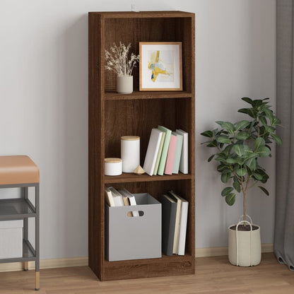 vidaXL Bücherregal 3 Fächer Braun Eichen-Optik 40x24x109 cm