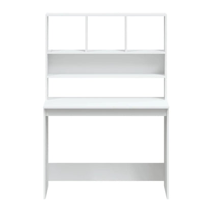 vidaXL Schreibtisch mit Regal Weiß 102x45x148 cm Holzwerkstoff