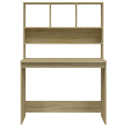 vidaXL Schreibtisch mit Regal Sonoma-Eiche 102x45x148 cm Holzwerkstoff