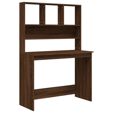 vidaXL Bureau avec étagère Chêne marron 102x45x148 cm Bois d'ingénierie