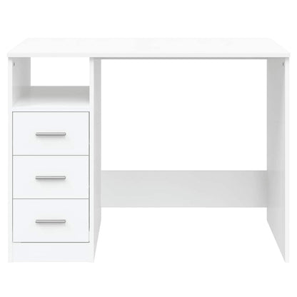vidaXL Schreibtisch mit Schubladen Weiß 102x50x76 cm Holzwerkstoff