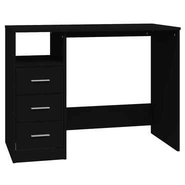 vidaXL Schreibtisch mit Schubladen Schwarz 102x50x76 cm Holzwerkstoff