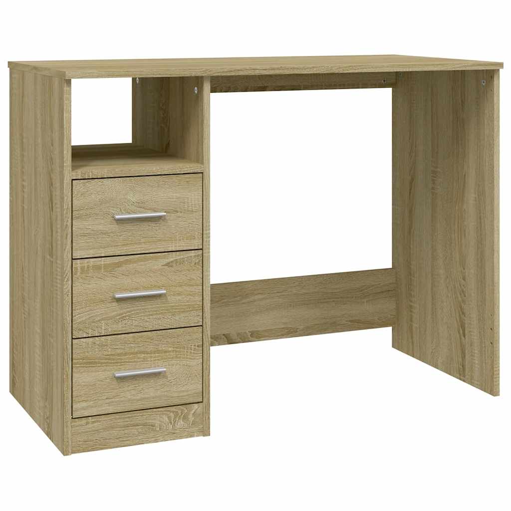 vidaXL Bureau avec tiroirs Chêne Sonoma 102x50x76 cm