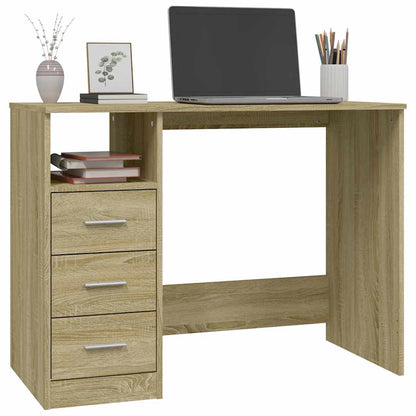 vidaXL Bureau avec tiroirs Chêne Sonoma 102x50x76 cm