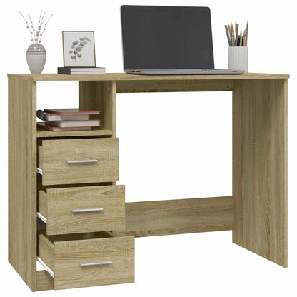 vidaXL Bureau avec tiroirs Chêne Sonoma 102x50x76 cm