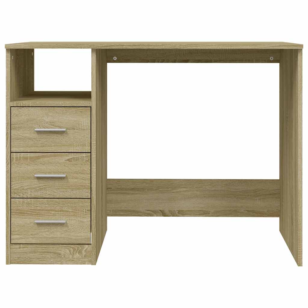 vidaXL Bureau avec tiroirs Chêne Sonoma 102x50x76 cm