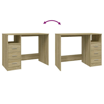 vidaXL Bureau avec tiroirs Chêne Sonoma 102x50x76 cm