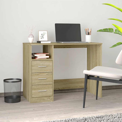 vidaXL Bureau avec tiroirs Chêne Sonoma 102x50x76 cm