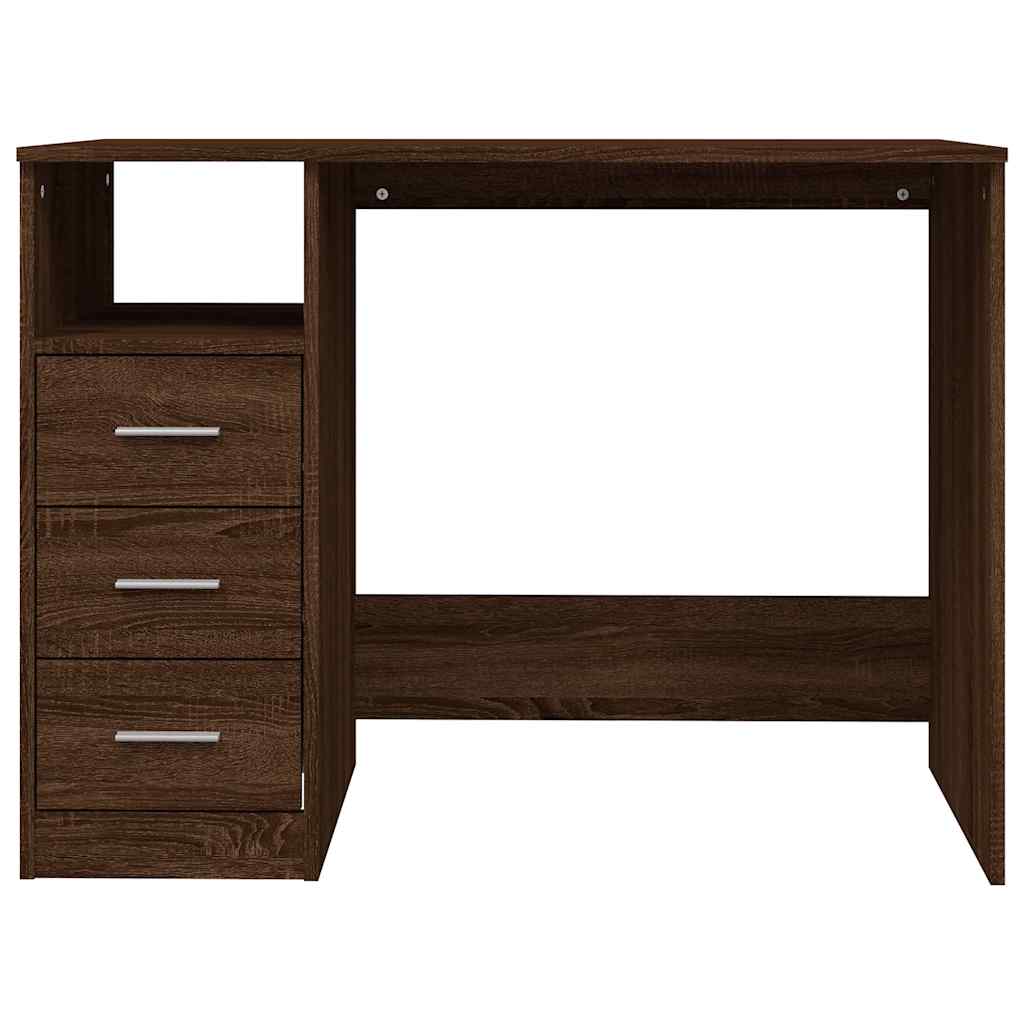 vidaXL Schreibtisch mit Schubladen Braun Eichen-Optik 102x50x76 cm