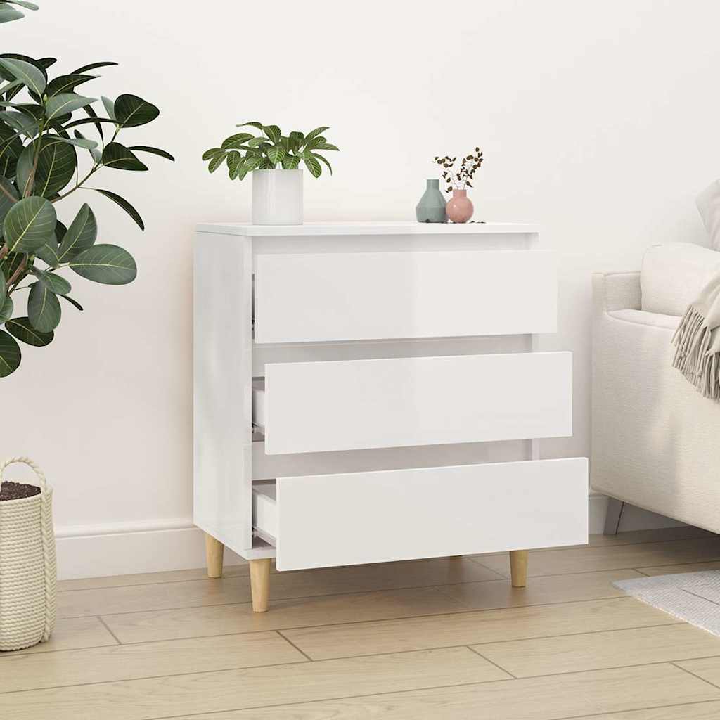 vidaXL Buffet haut brillant blanc 60x35x70 cm Bois d'ingénierie