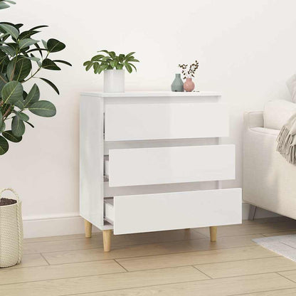 vidaXL Buffet haut brillant blanc 60x35x70 cm Bois d'ingénierie