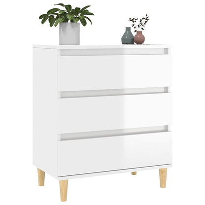 vidaXL Buffet haut brillant blanc 60x35x70 cm Bois d'ingénierie