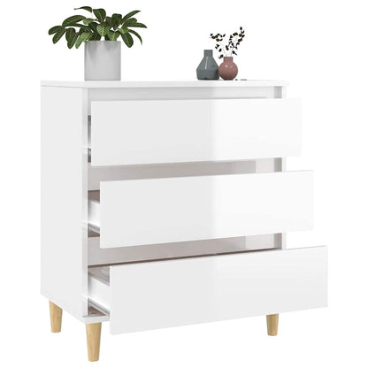 vidaXL Buffet haut brillant blanc 60x35x70 cm Bois d'ingénierie