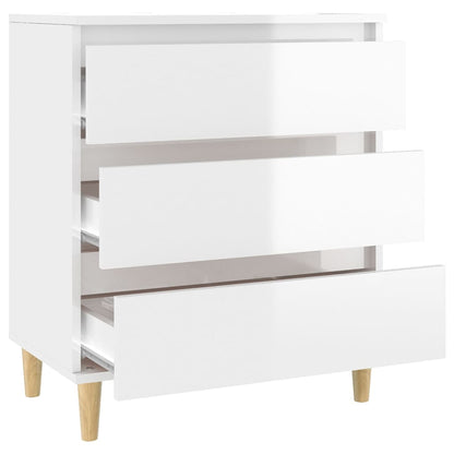 vidaXL Buffet haut brillant blanc 60x35x70 cm Bois d'ingénierie