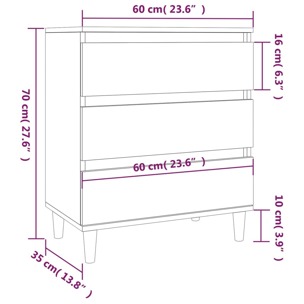 vidaXL Buffet haut brillant blanc 60x35x70 cm Bois d'ingénierie