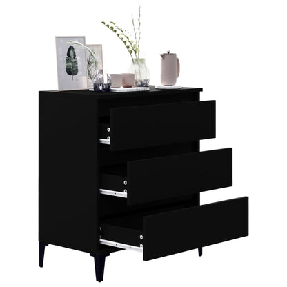 vidaXL Buffet noir 60x35x70 cm en bois d'ingénierie