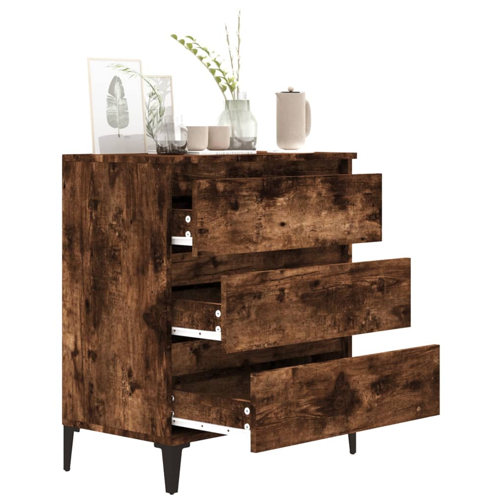 vidaXL Commode Chêne fumé 60x35x70 cm Bois d'ingénierie
