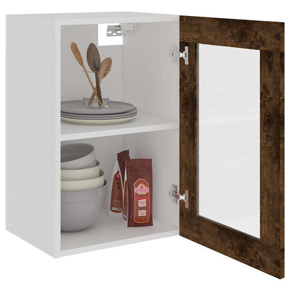 vidaXL Hängeschrank Lyon Glas Räuchereiche 40x31x60 cm Holzwerkstoff