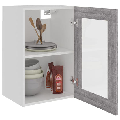 vidaXL Hängeschrank Lyon Glas Grau Sonoma 40x31x60 cm Holzwerkstoff