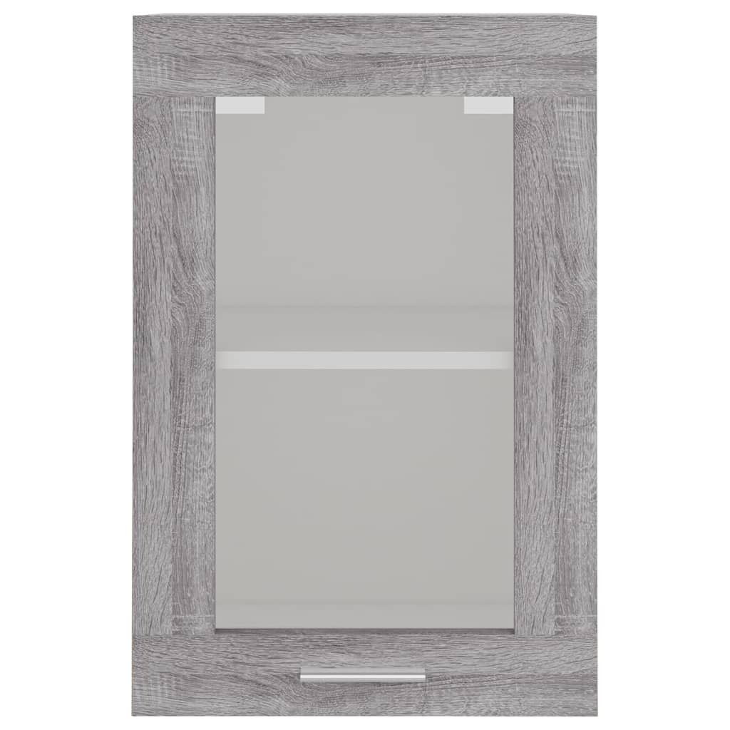 vidaXL Hängeschrank Lyon Glas Grau Sonoma 40x31x60 cm Holzwerkstoff
