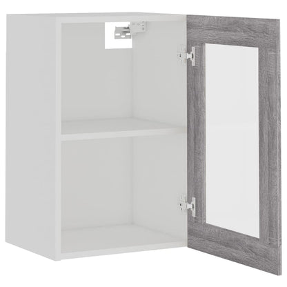 vidaXL Hängeschrank Lyon Glas Grau Sonoma 40x31x60 cm Holzwerkstoff
