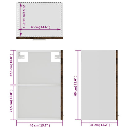 vidaXL Hängeschrank Lyon Glas Grau Sonoma 40x31x60 cm Holzwerkstoff