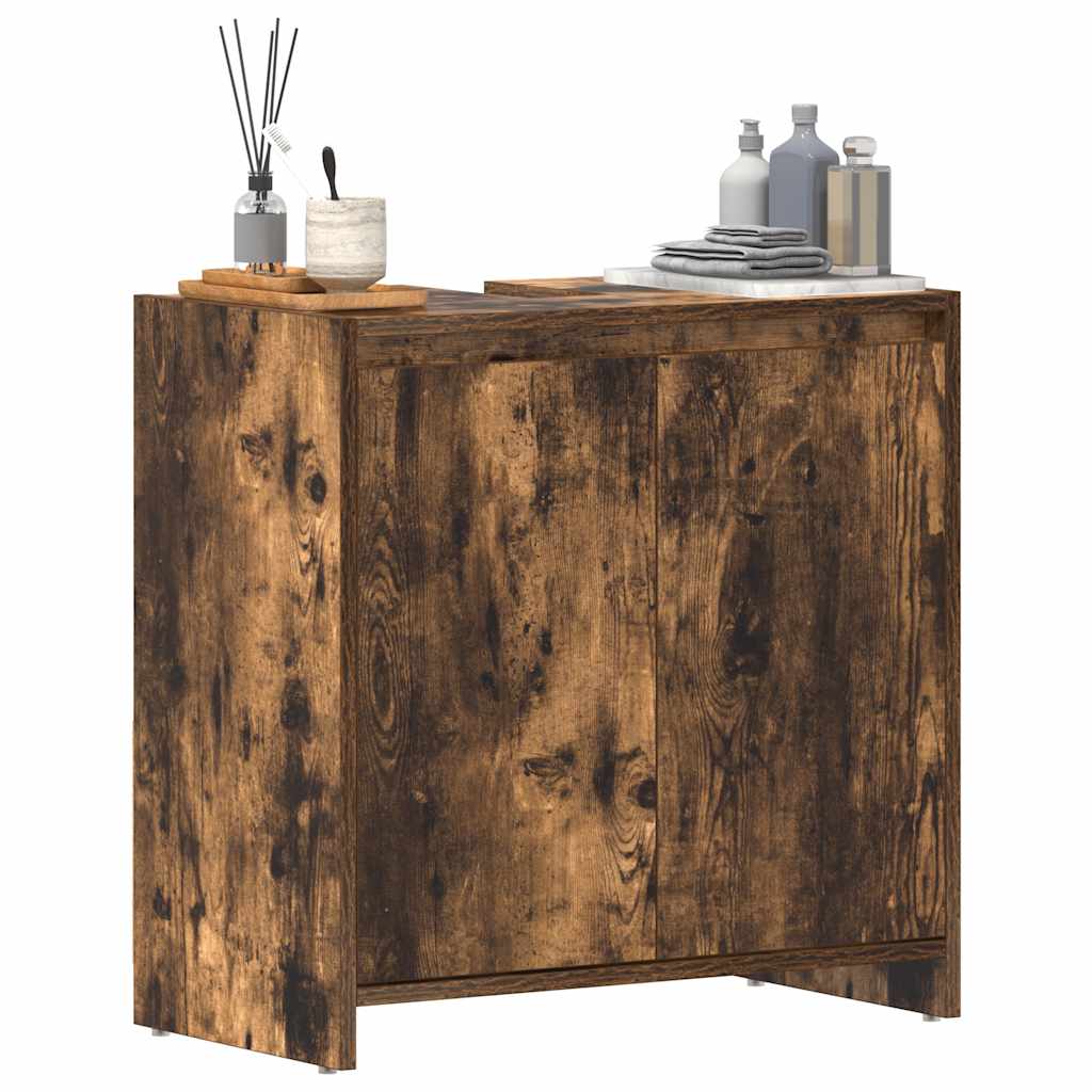 vidaXL Badschrank Räuchereiche 60x33x61 cm Holzwerkstoff