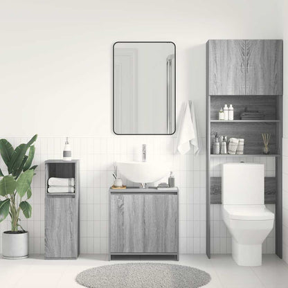 vidaXL Badschrank Grau Sonoma 60x33x61 cm Holzwerkstoff