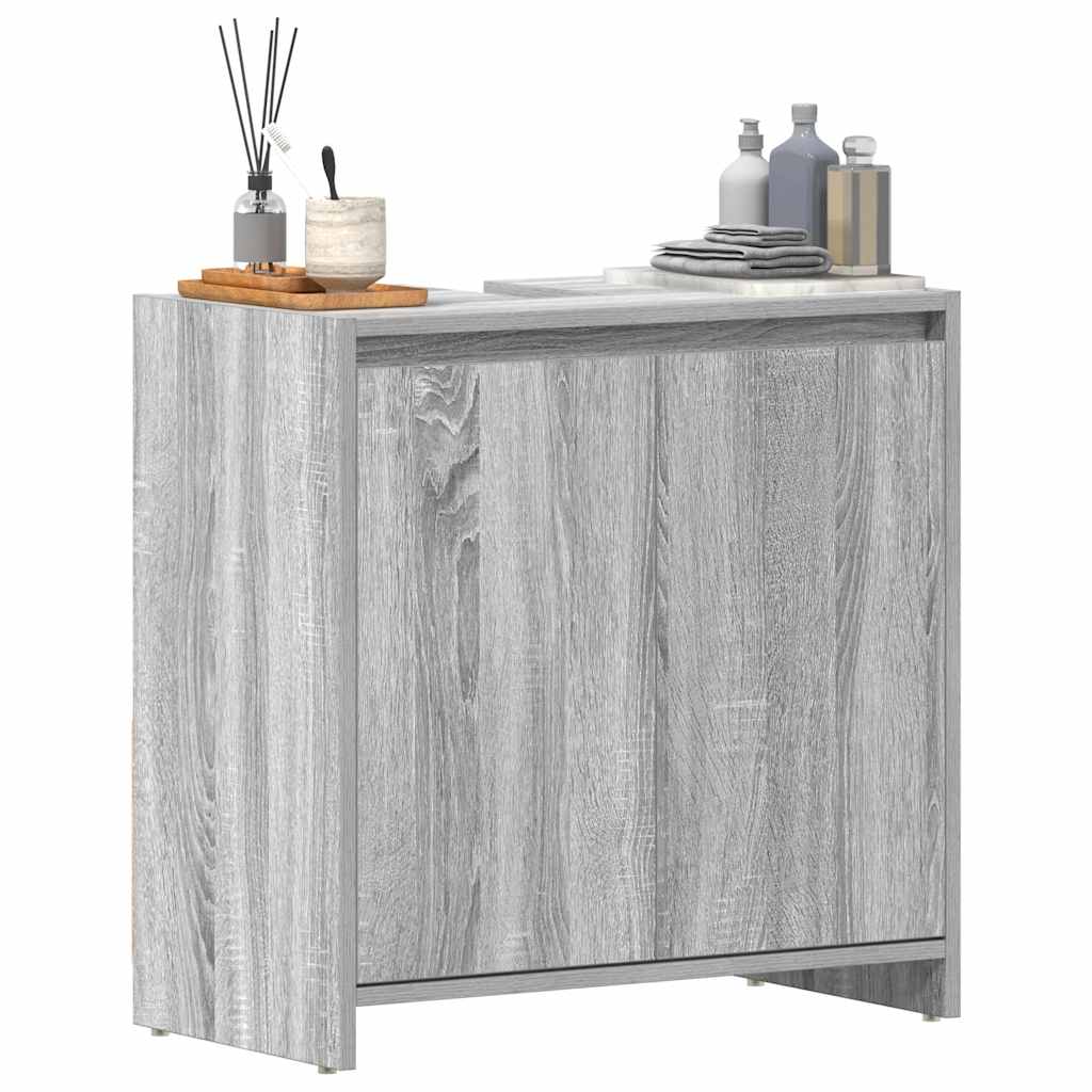 vidaXL Badschrank Grau Sonoma 60x33x61 cm Holzwerkstoff