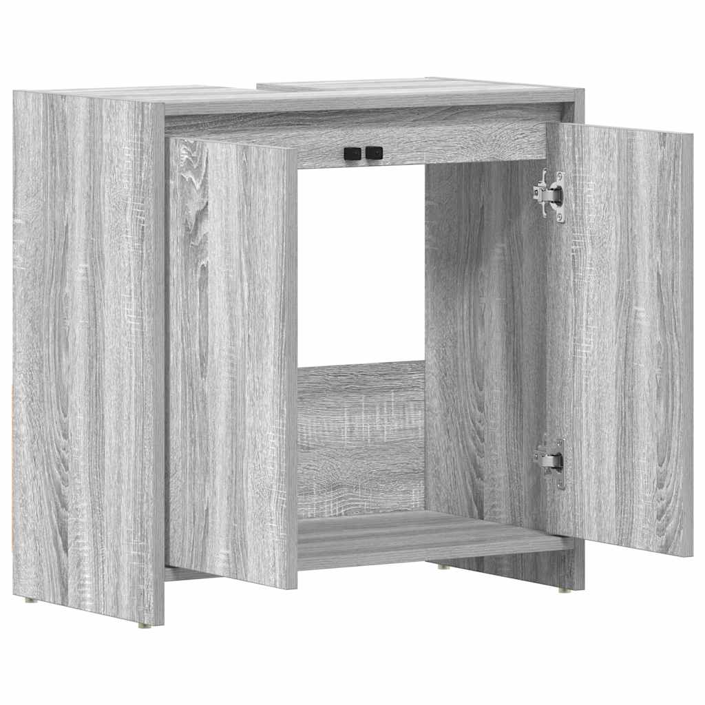 vidaXL Badschrank Grau Sonoma 60x33x61 cm Holzwerkstoff