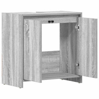vidaXL Badschrank Grau Sonoma 60x33x61 cm Holzwerkstoff