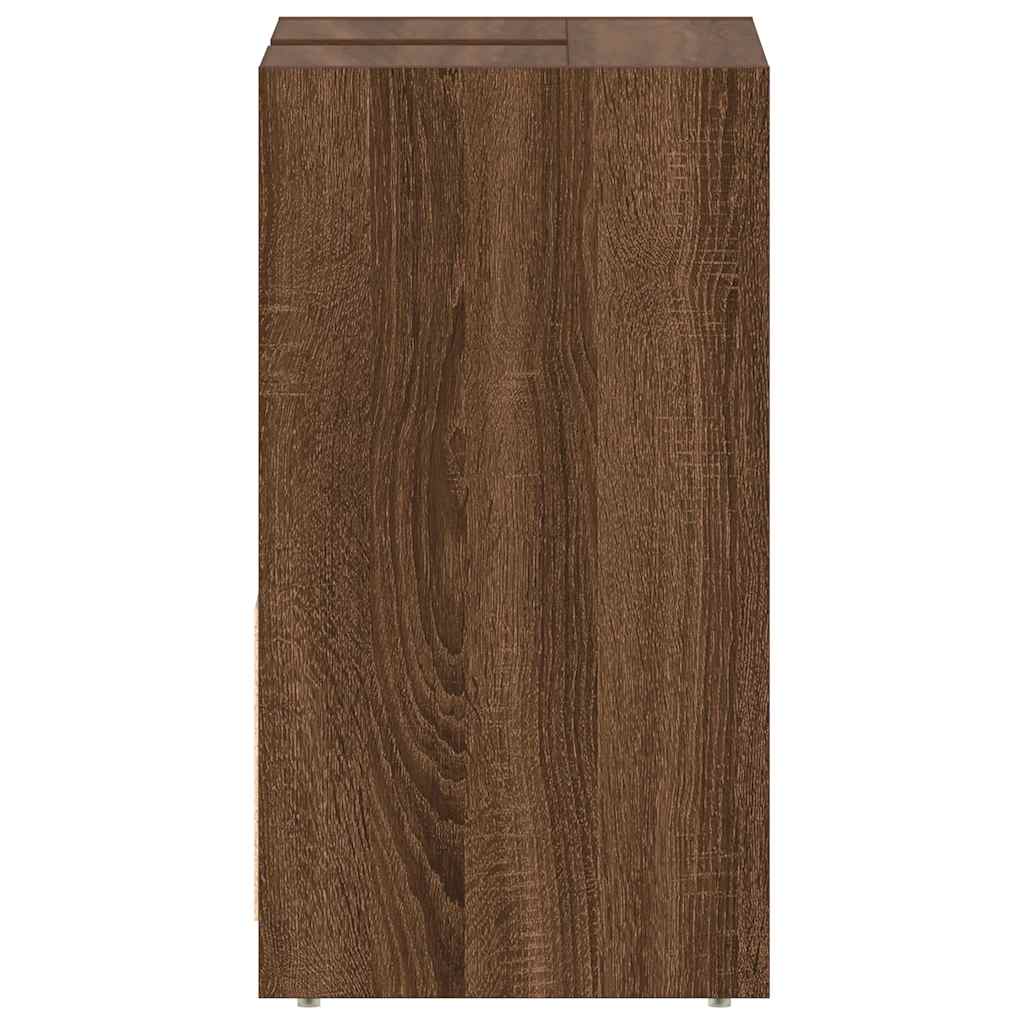 Badschrank Braun Eichen-Optik 60x33x61 cm Holzwerkstoff