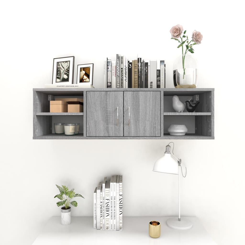 vidaXL Wandregal Grau Sonoma 102x30x29 cm Holzwerkstoff