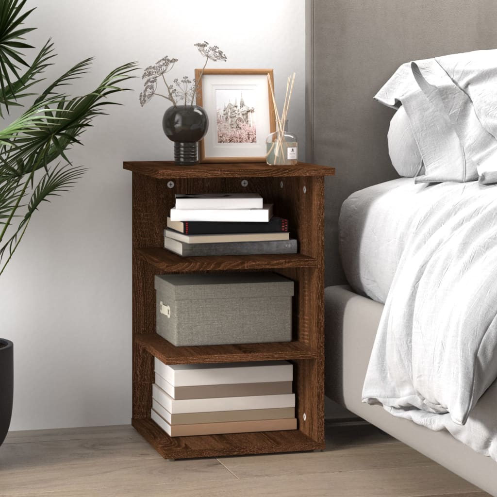 vidaXL Étagère d'appoint Chêne marron 35x35x55 cm Bois d'ingénierie