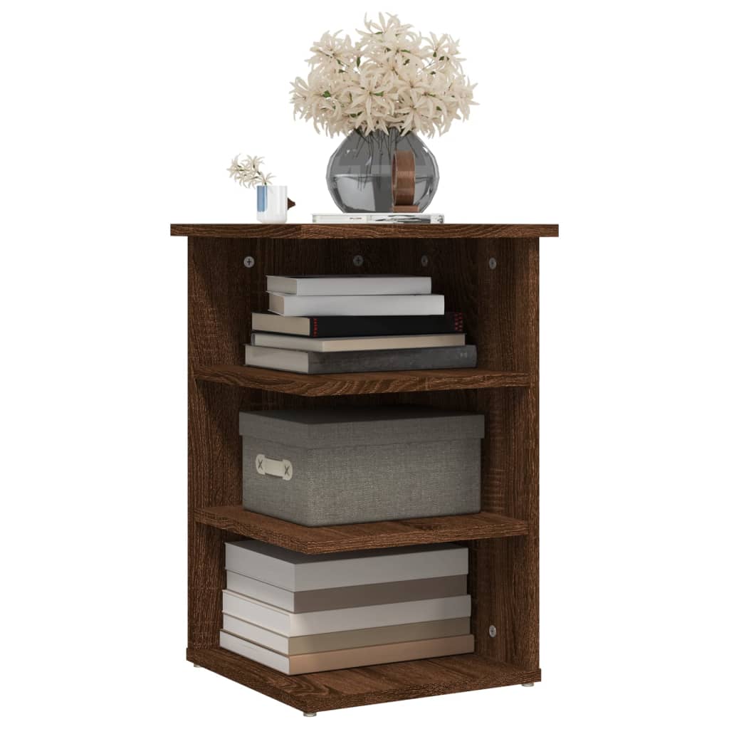 vidaXL Étagère d'appoint Chêne marron 35x35x55 cm Bois d'ingénierie