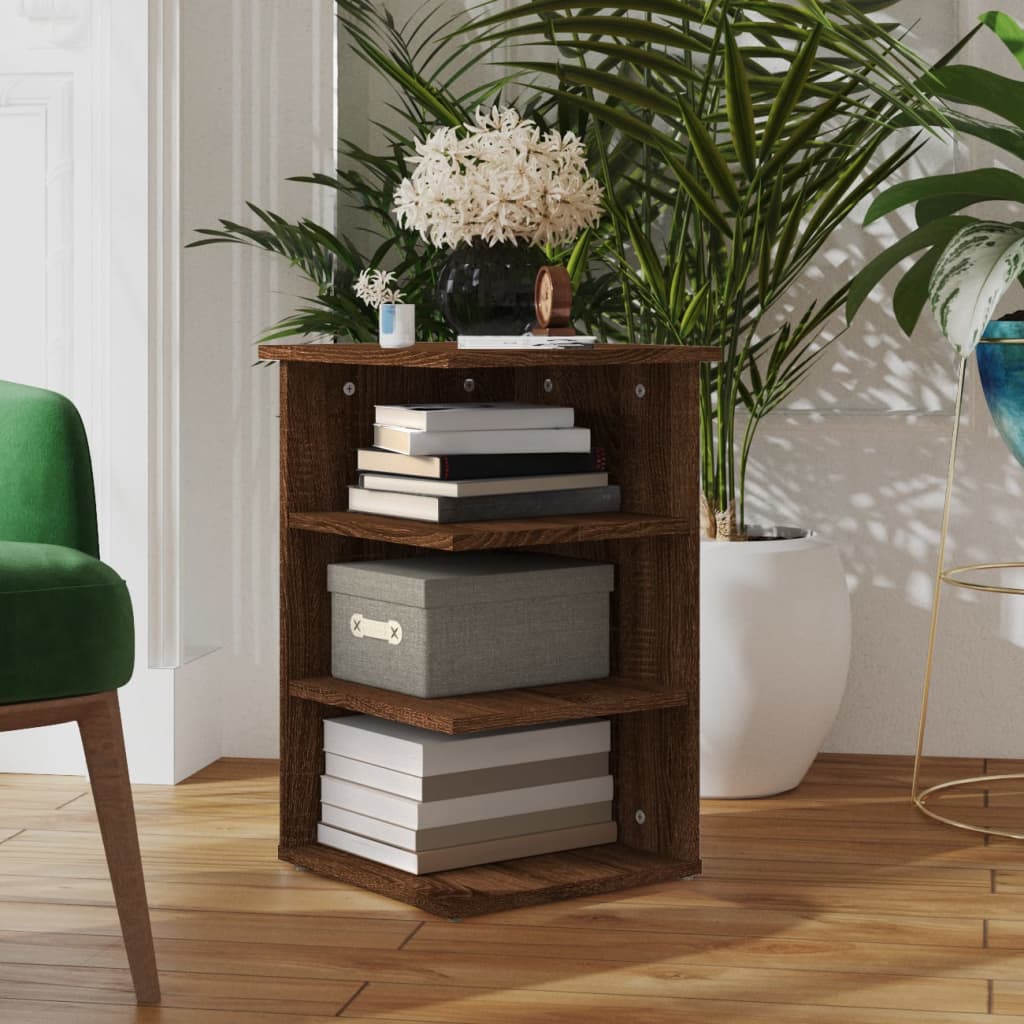 vidaXL Étagère d'appoint Chêne marron 35x35x55 cm Bois d'ingénierie