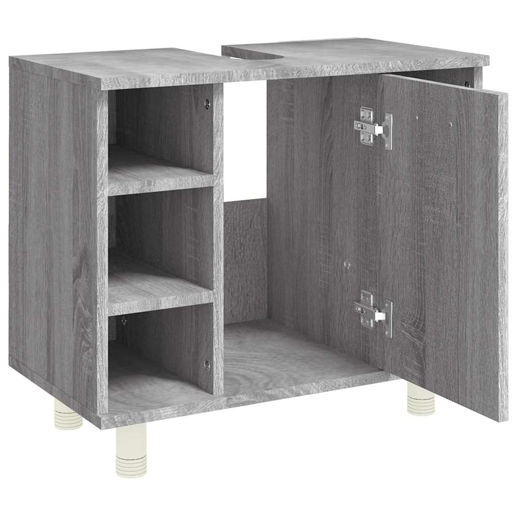 vidaXL Badschrank Grau Sonoma 60x32x53,5 cm Holzwerkstoff