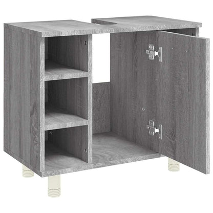 vidaXL Badschrank Grau Sonoma 60x32x53,5 cm Holzwerkstoff