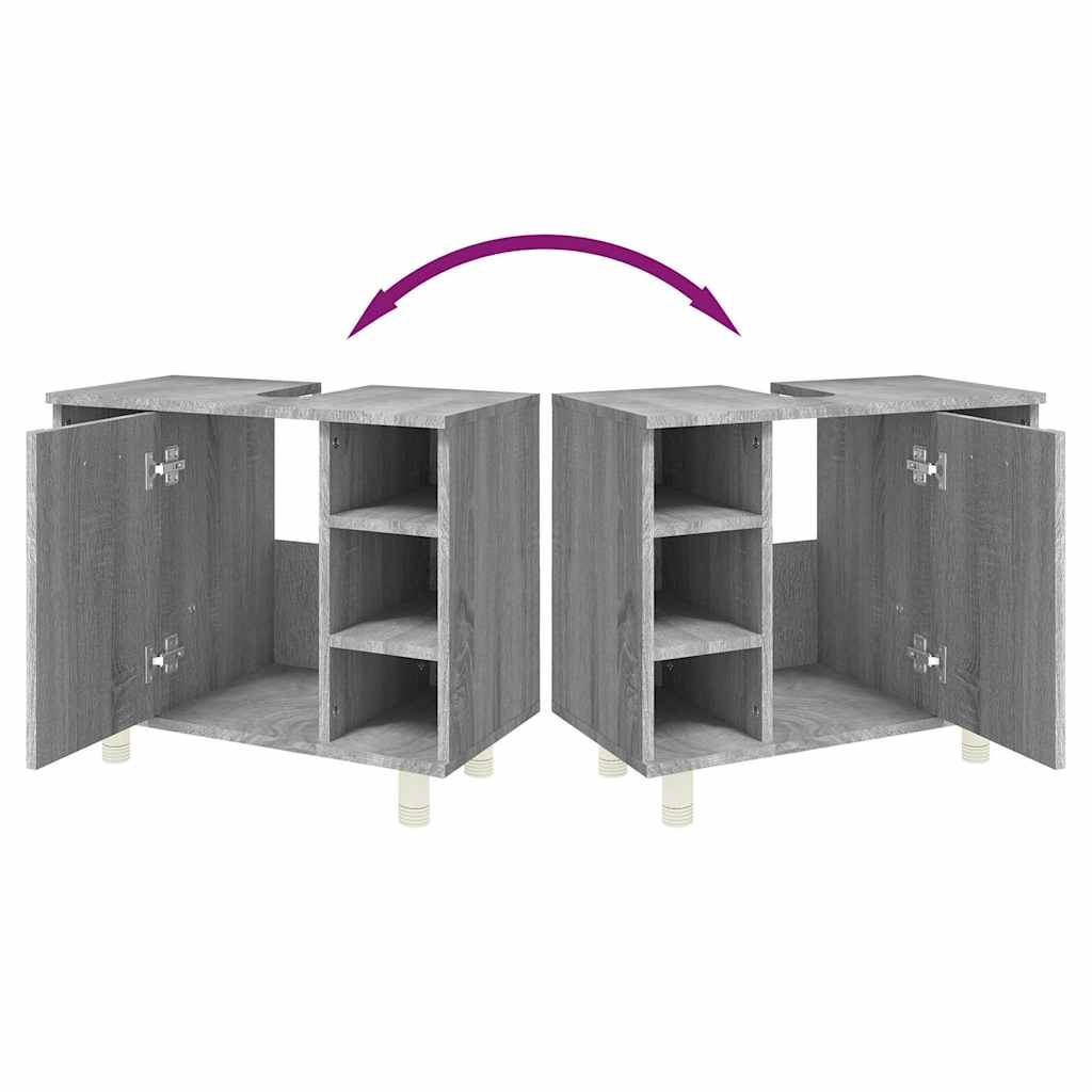 vidaXL Badschrank Grau Sonoma 60x32x53,5 cm Holzwerkstoff